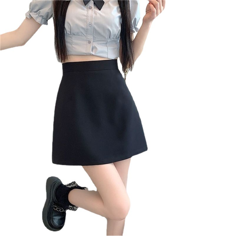 [High elastic skirt] hip skirt high waist slimming skirt for women 2024 Summer new black short skirt