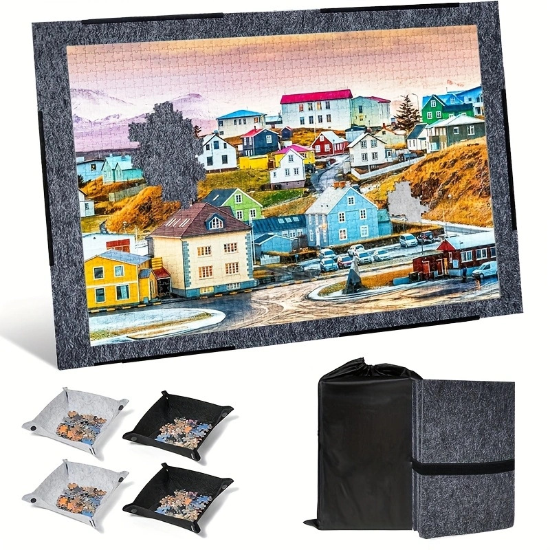 Picture of Cross-Border Puzzle Mat Portable for Adults and Children with Sorting Tray Non-Slip Desktop Tray Portable Puzzle Table Mat