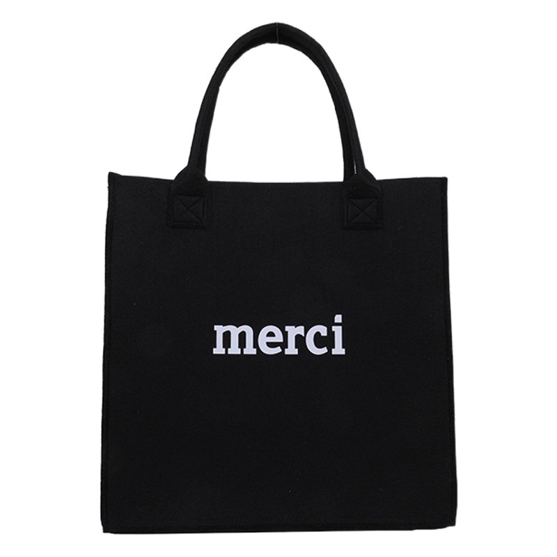Factory Source New Felt Handbag Simple Fashion Large Capacity Printable logo Shopping Hand Gift Bag Now