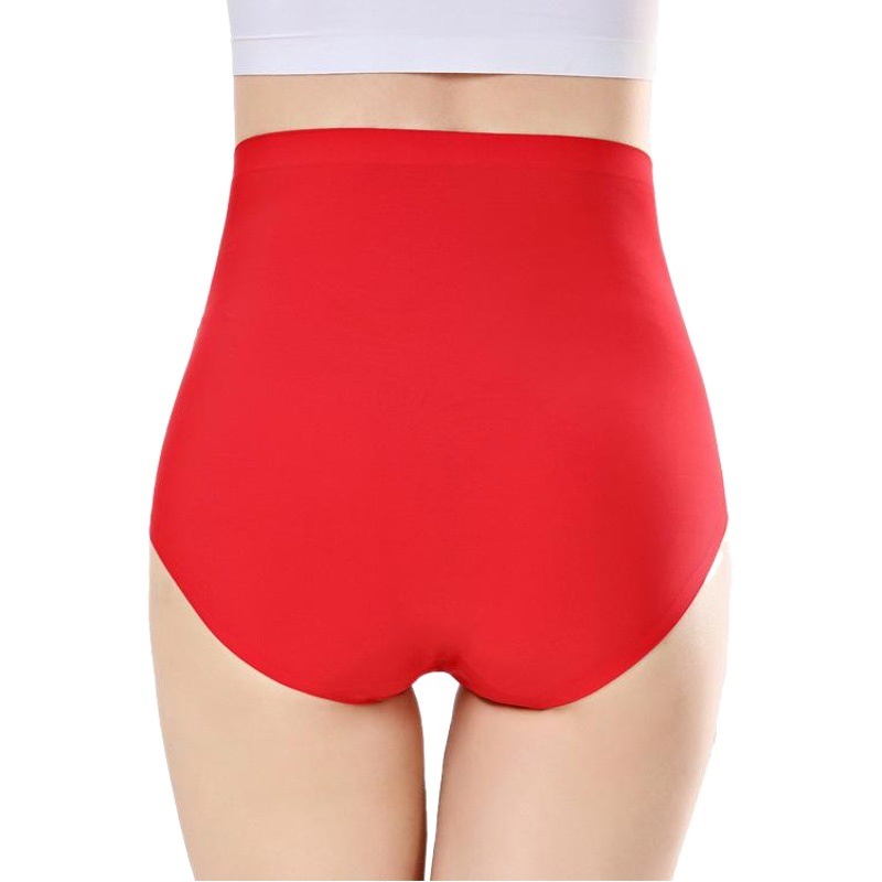 Factory wholesale ice silk underwear seamless ladies summer seamless breathable fashion high waist plus size briefs women