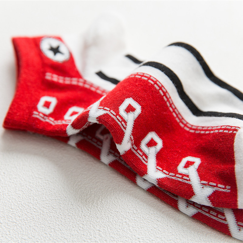 Picture of Cross-Border Spring and Summer Fashion Breathable Shoelace Boat Socks Low-Cut Short-Tube Personalized Ins Sneakers Trendy Sports Shoes Socks