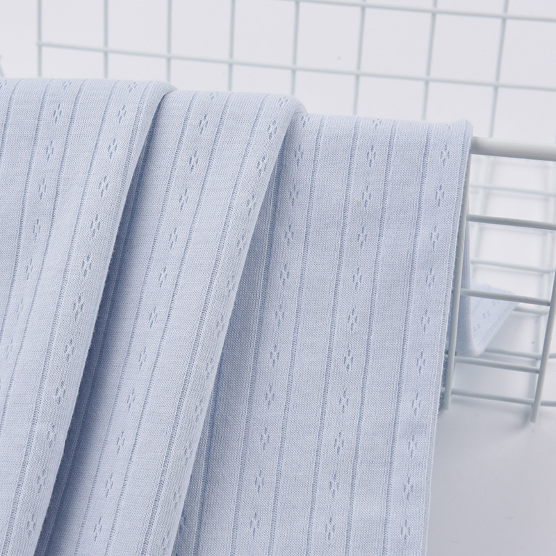 Picture of Cotton Double-sided Vertical Strip Jacquard Fabric Double-layer Silk-free Hollow Fabric Spring and Summer Baby Climbing Pajamas Fabric