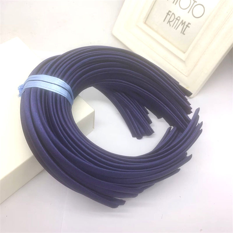 Picture of 10mm Candy-Colored Cloth-Wrapped Thickeneded Headband DIY Hairband Material Hair Accessories 1cm Satin Set Cloth Headband