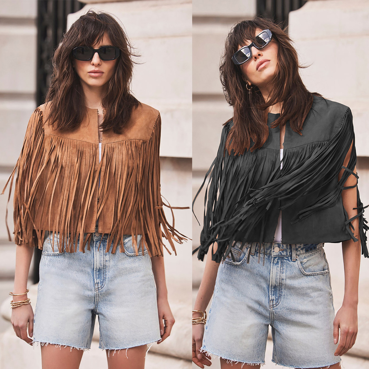 2025 New European and American Spring and Summer Fashion Thin Tassel Vest for Women European Station Suede Can Be Customized and Lightweight