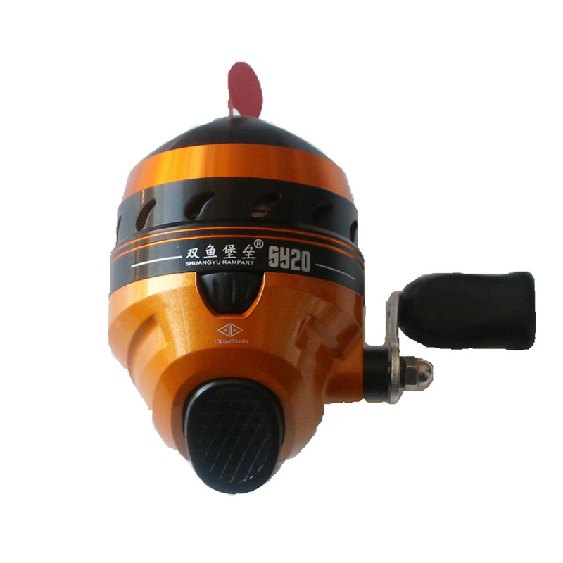 Picture of Cross-border Pisces Fortress SY20 Shooting Fish Wheel Metal Front Cover Slingshot Wrist Fish Dart Wheel Enclosed Inner Wheel Fishing Line Wheel