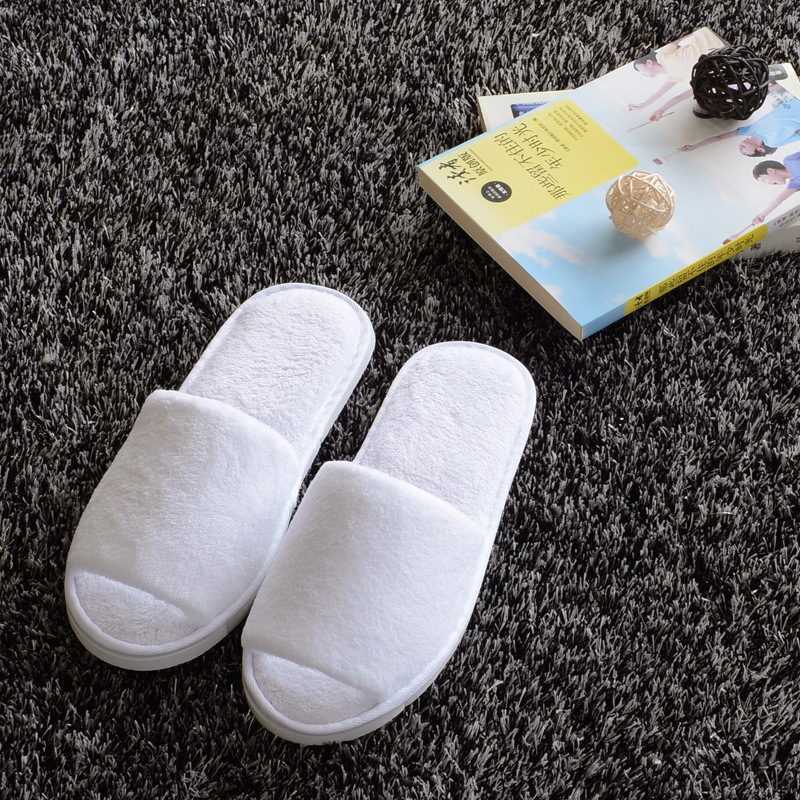 Picture of Hotel pure white coral velvet slippers thick bottom non-disposable home waiting slippers 009