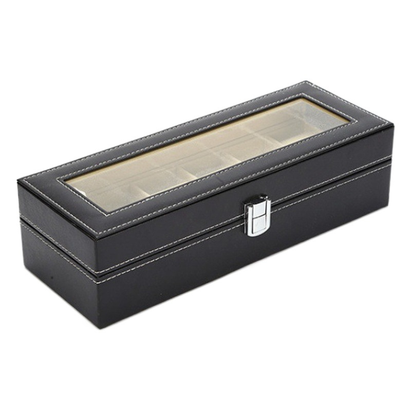 6 PU watch packaging box leather glass skylight watch gift box watch box display box manufacturers in stock wholesale