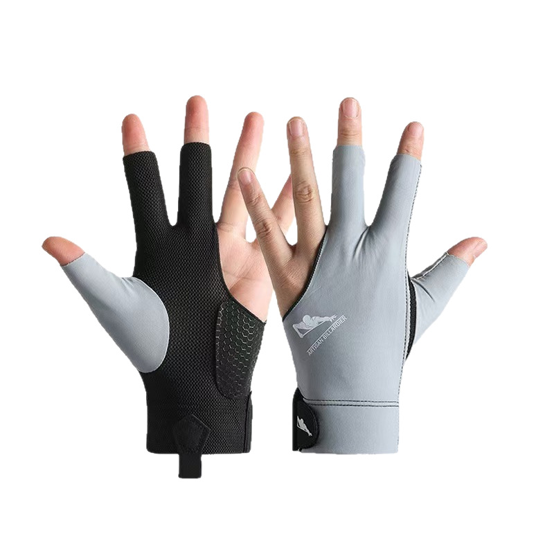 Picture of Professional Chinese 8-Ball Billiards Gloves for Left and Right Hands, Wear-Resistant 3-Finger Leakage, Non-Slip, Breathable Snooker Game Gloves Wholesale