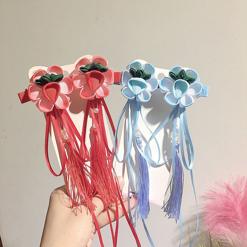 Children's Antique Hair Accessories New Hanfu Headwear Hairpin Girls' Streaming Tassel New Clip New Year's Service Headwear