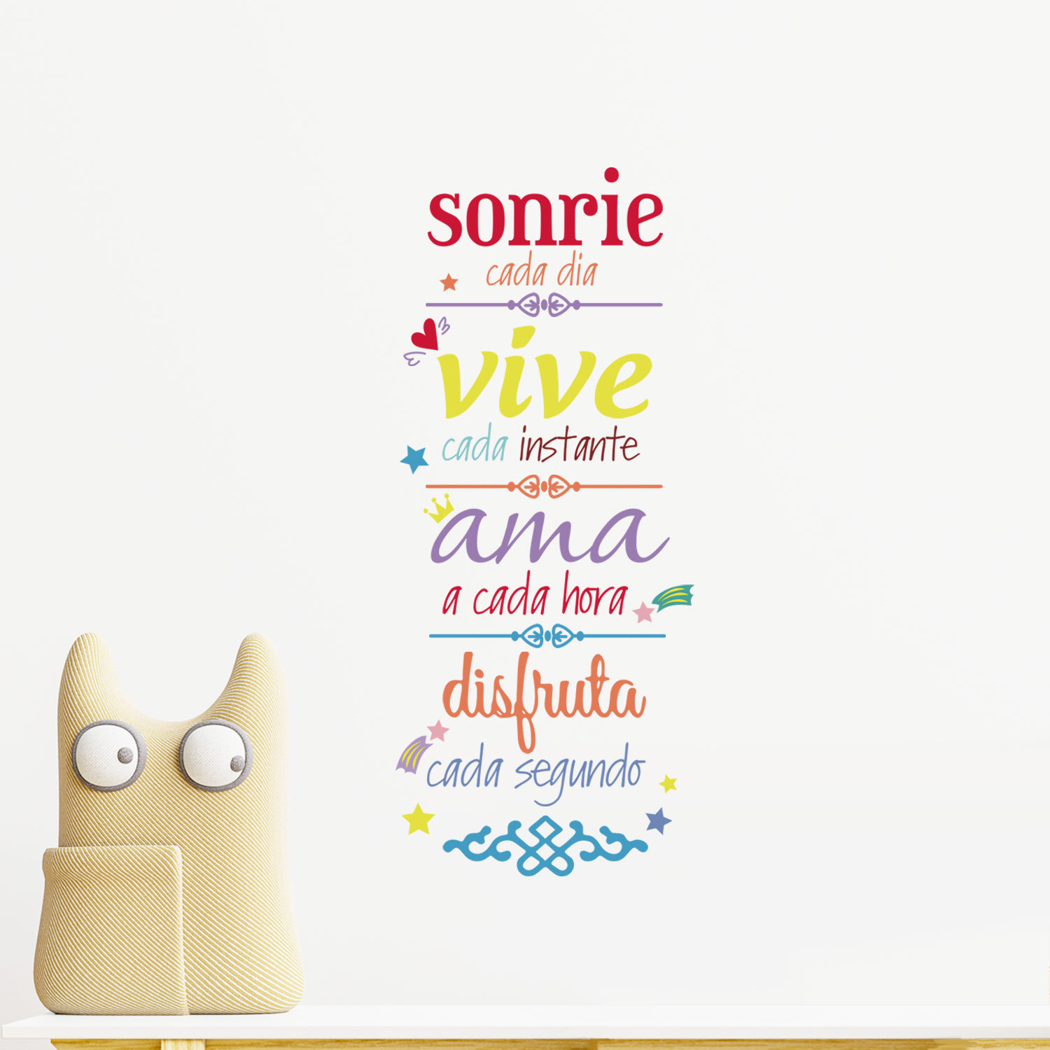 Sonrie French Spanish removable stylish creative wall stickers living room bedroom PH1508 MUF3263A