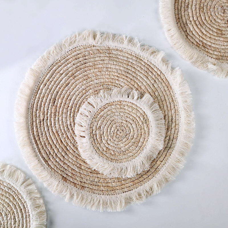 Picture of Pastoral Style Wall Decoration Handmade Straw Wall Decoration Background Wall Decoration Moroccan Style Decoration Sofa Bedside Hanging Decoration