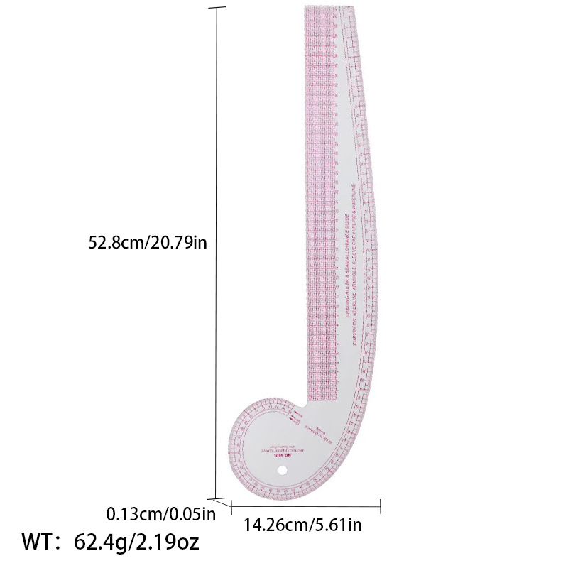 Picture of Pattern printing ruler clothing scale pattern making clothing curve cutting sewing tool multi-functional pattern printing ruler