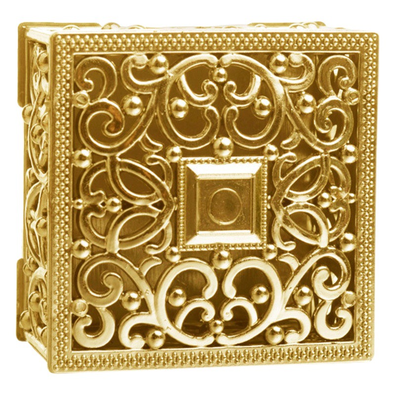 European-Style Gold and Silver Square Sugar Box Electroplated Hollow Treasure Chest Candy Box Gift Box Wedding European-Style Wedding Candy Box