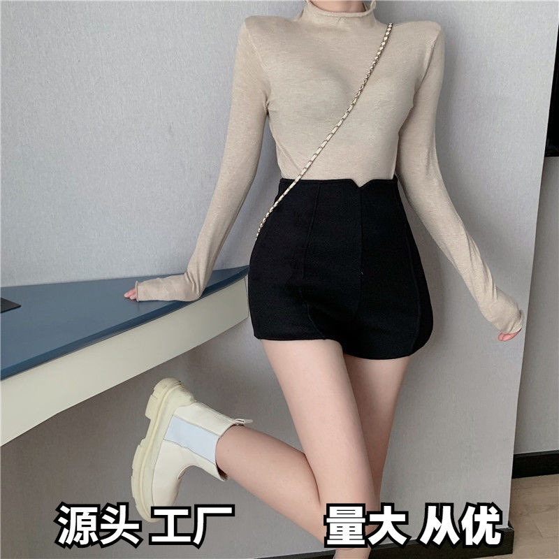 Woolen Shorts Women's 2024 Fall/Winter New plus size chubby girl High Waist Outwear Joker Wide Leg Pants Slim Base Boots Pants