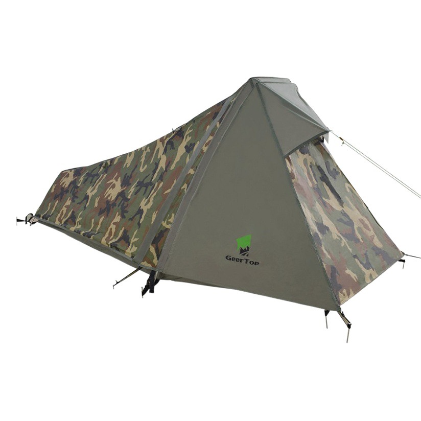 Picture of cross-border single mountaineering tent outdoor field equipment camouflage rainproof pyramid tent winter camping tent