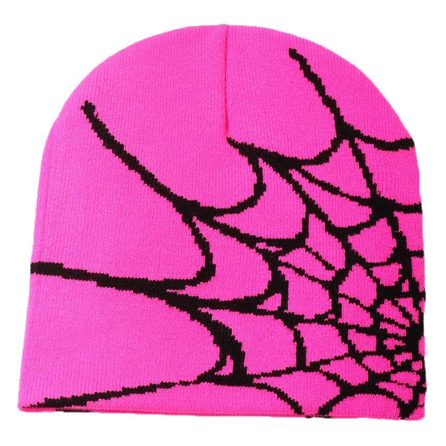 Picture of Hot sale spider web Y2K foreign trade knitted hat European and American hat trend winter hat jacquard special cross-border factory straight hair