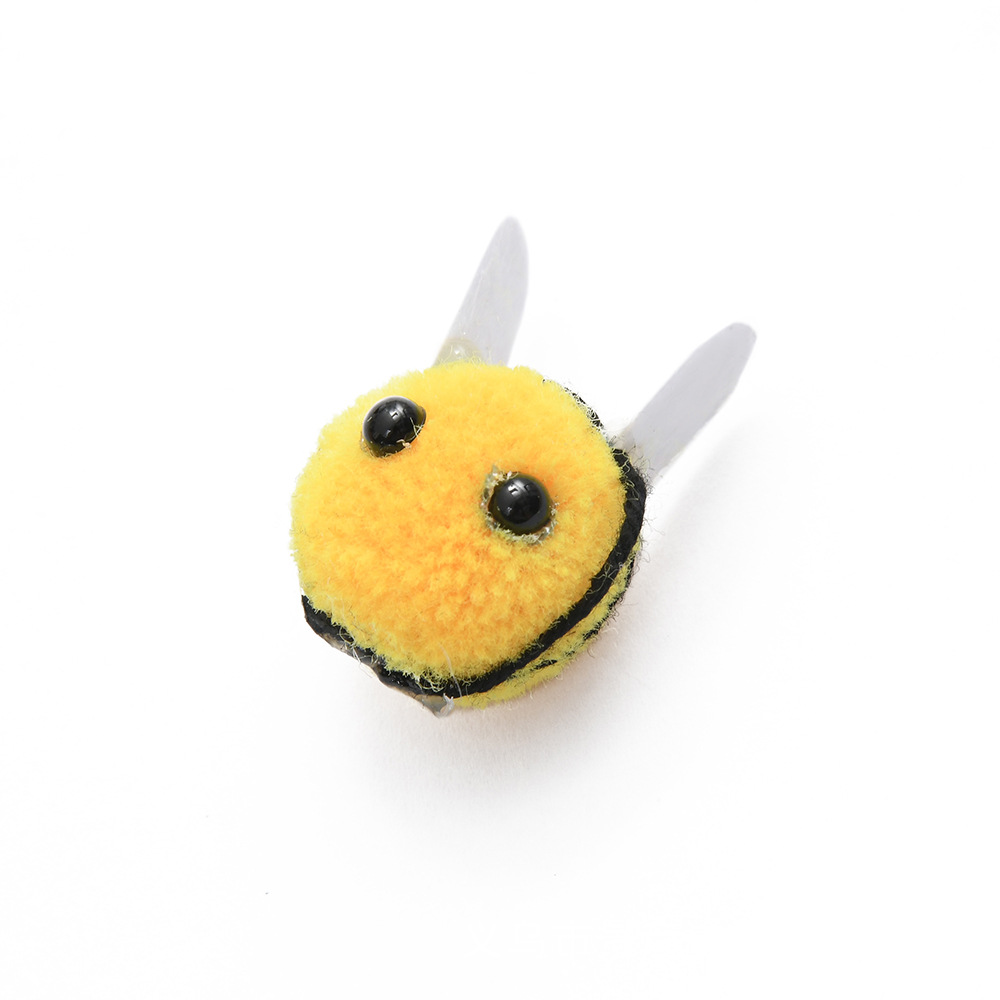 Picture of Cute Little Bee Decoration Cashmere Round Pom-Pom Handmade Finished Product Cartoon 3D Animal Trinket