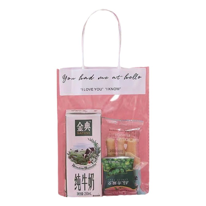 Transparent handbag gift bag plaster doll bag snack bag stationery jewelry bag funny gift bag hand gift bag