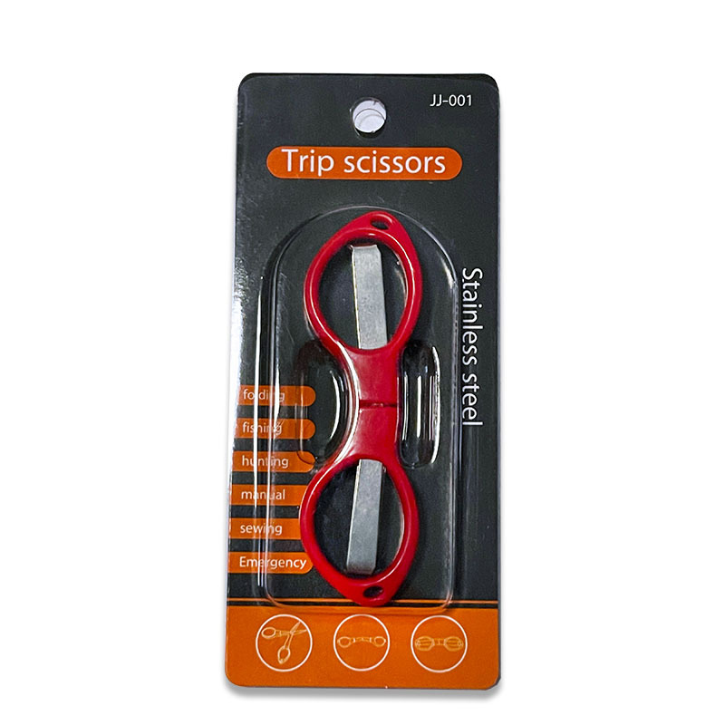 Picture of Stainless steel folding scissors plastic handle/alloy stretch shear travel portable fishing Special 8/eight character scissors wholesale