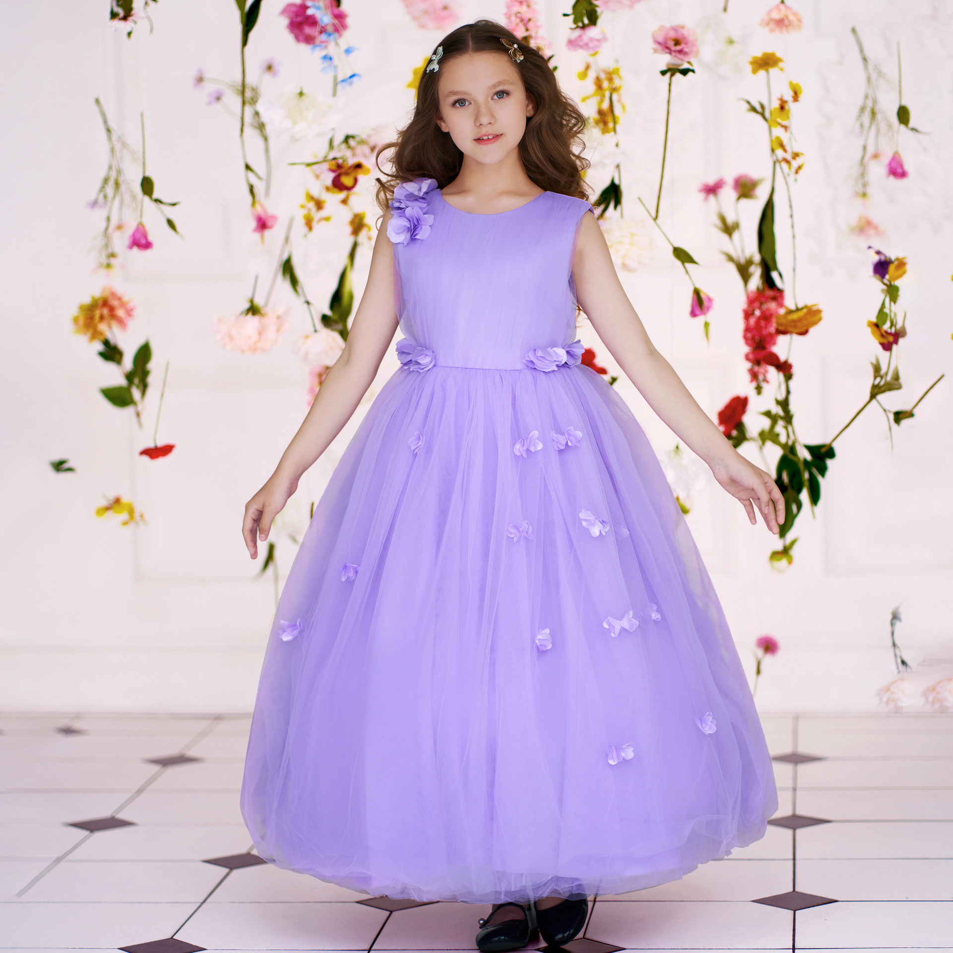 Picture of Cross-border princess dress for girls medium and large children's clothing dress long dress children's performance costume