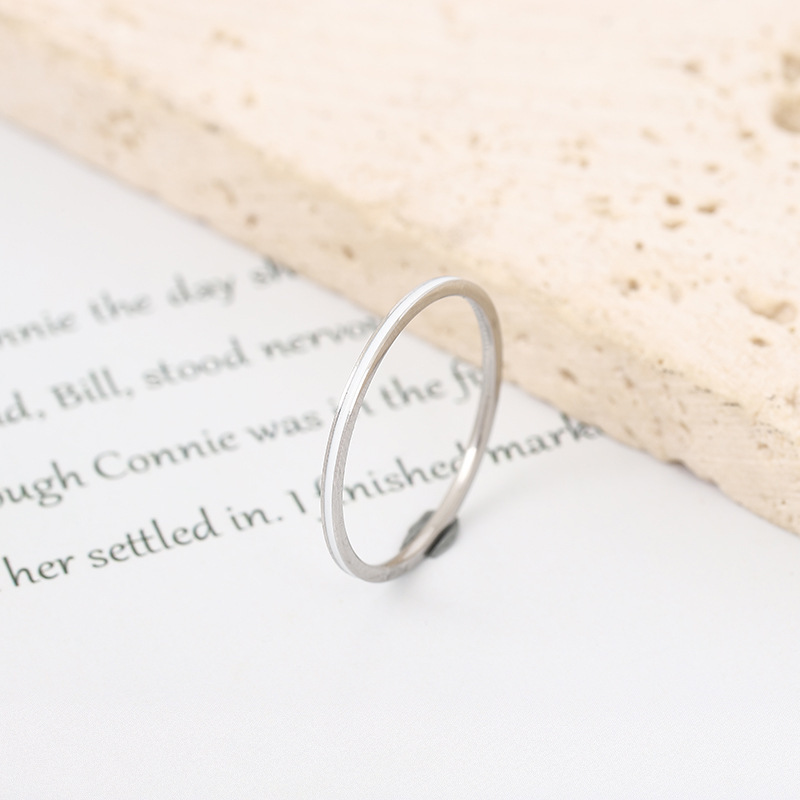 Picture of Niche light luxury titanium steel 1mm ultra fine drip ring titanium steel ring stainless steel index finger tail ring female