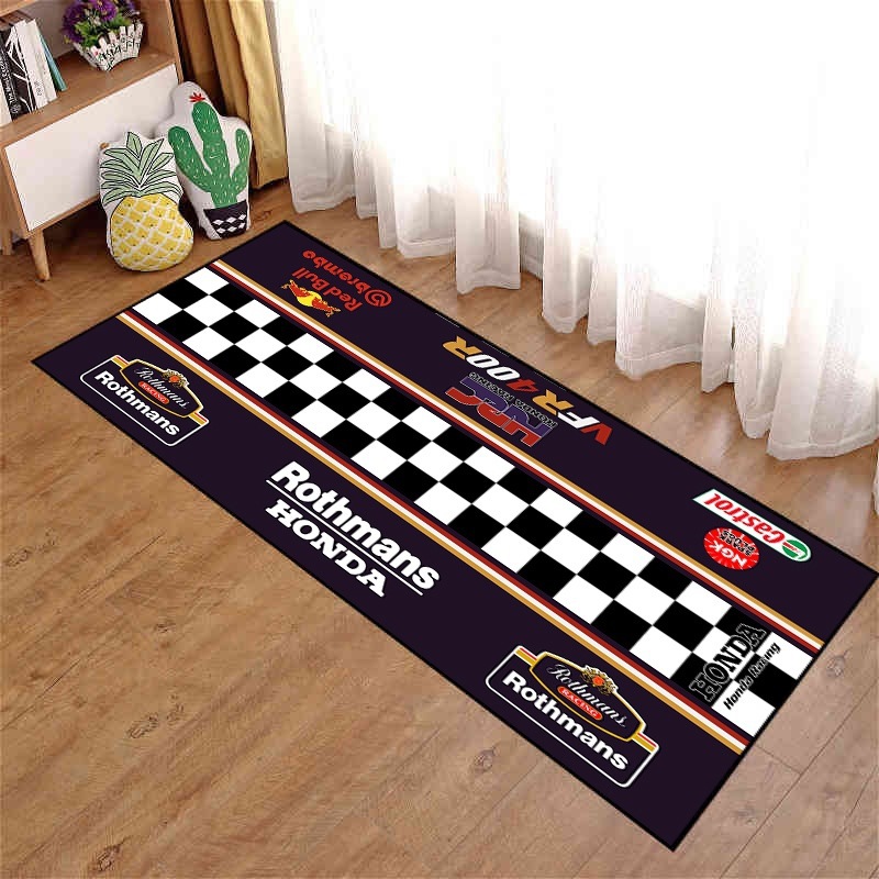 Picture of Motorcycle enthusiast carpet motorcycle display Harley Honda Ducati bedroom bedside blanket cross-border racing floor mat