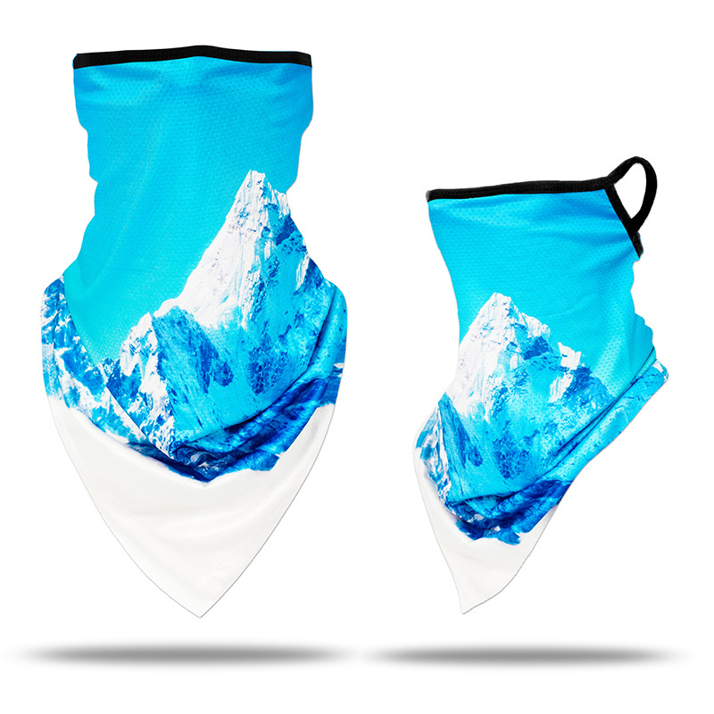 Picture of Ice Silk Ear Hanging Mask Triangle Towel Neck Set Mesh Sunscreen Outdoor Riding Fishing Windproof Scarf Men's and Women's Face Towel Summer