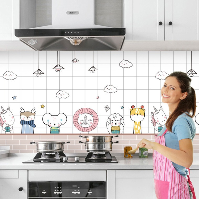 Kitchen oil-proof stickers anti-fouling cabinet tile stove high temperature resistant aluminum foil oil-proof waterproof renovation stickers wall stickers