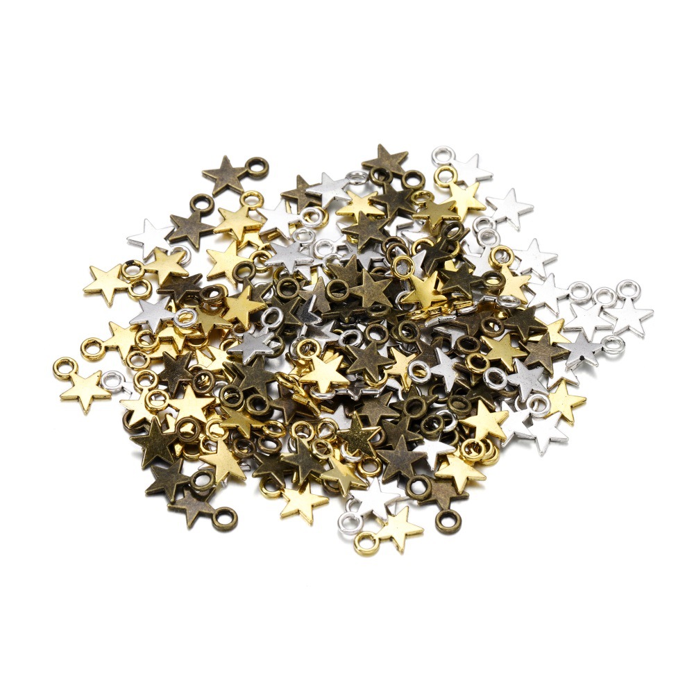 Picture of DIY handmade jewelry accessories alloy star pendant 100pcs homemade necklace key ring pendant manufacturers wholesale