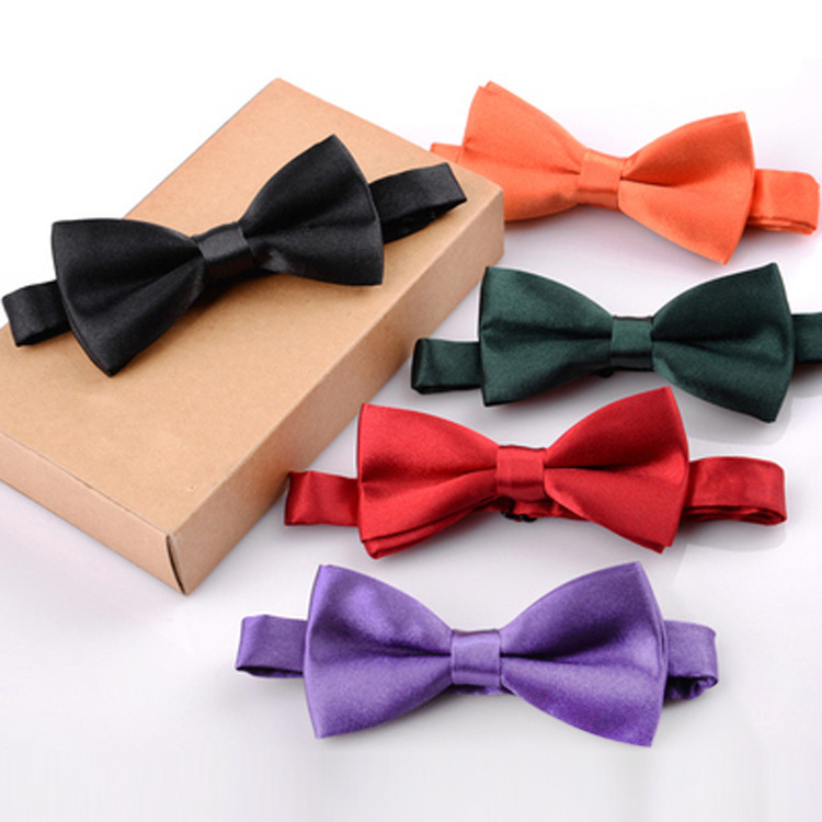 Picture of Korean Style Imitation Silk Bow Tie Men's and Children's Fashionable baby Solid Color Bow Tie Bow Tie Kindergarten Primary School Students Bow Tie