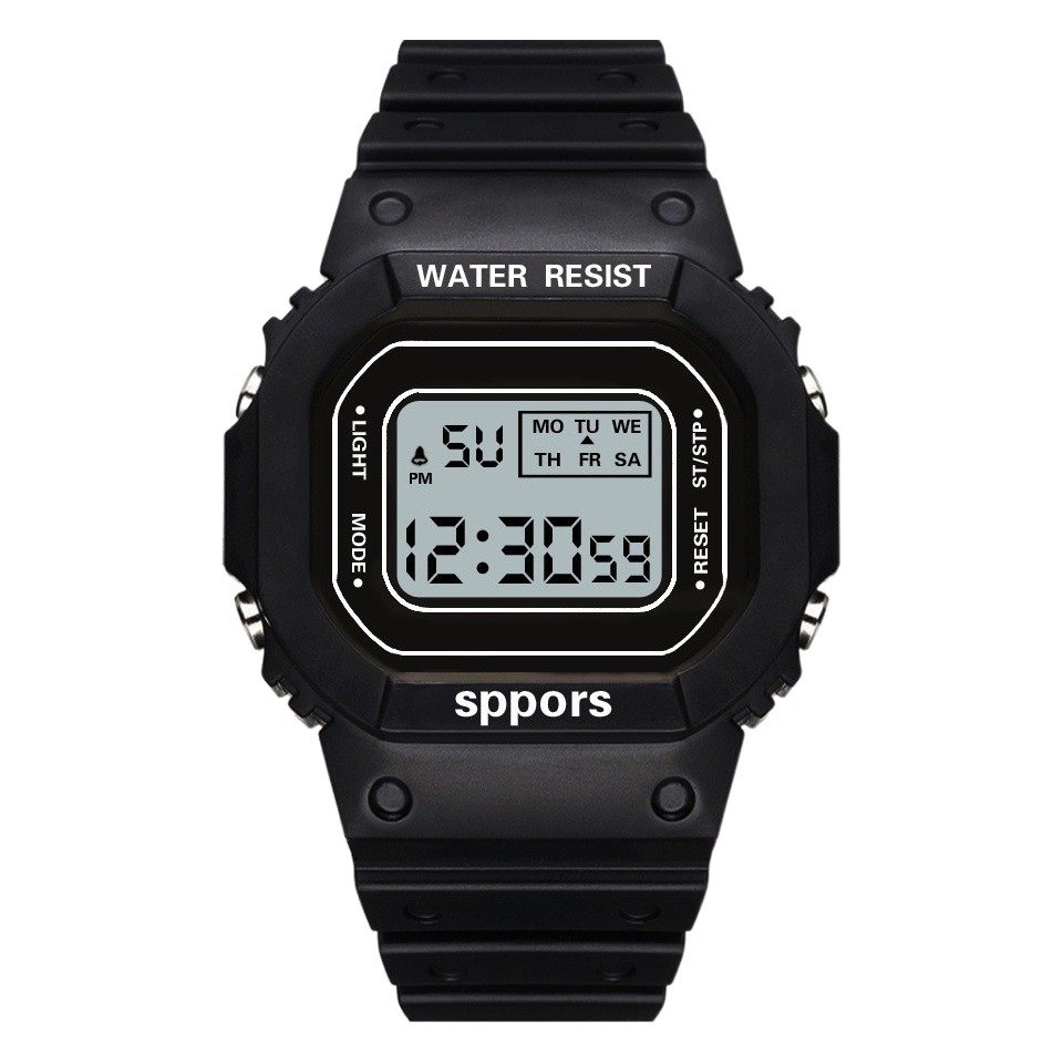 Factory wholesale Square small square Matcha green electronic watch for boys and girls students and children luminous waterproof sports electronic watch