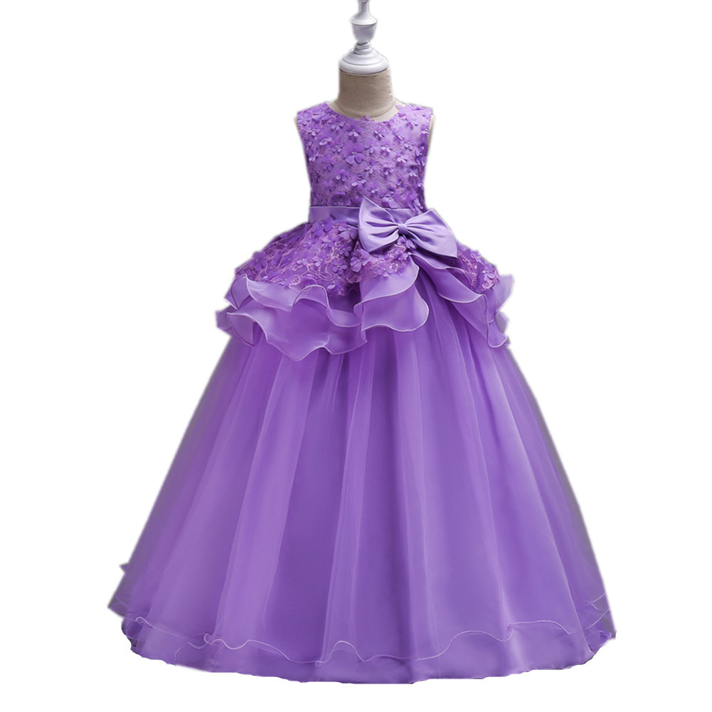 Picture of South Korea Children's Sleeveless Mop Dress Wedding Dress Flower Children's Dovetail Dress Girl's Host Evening Princess Dress