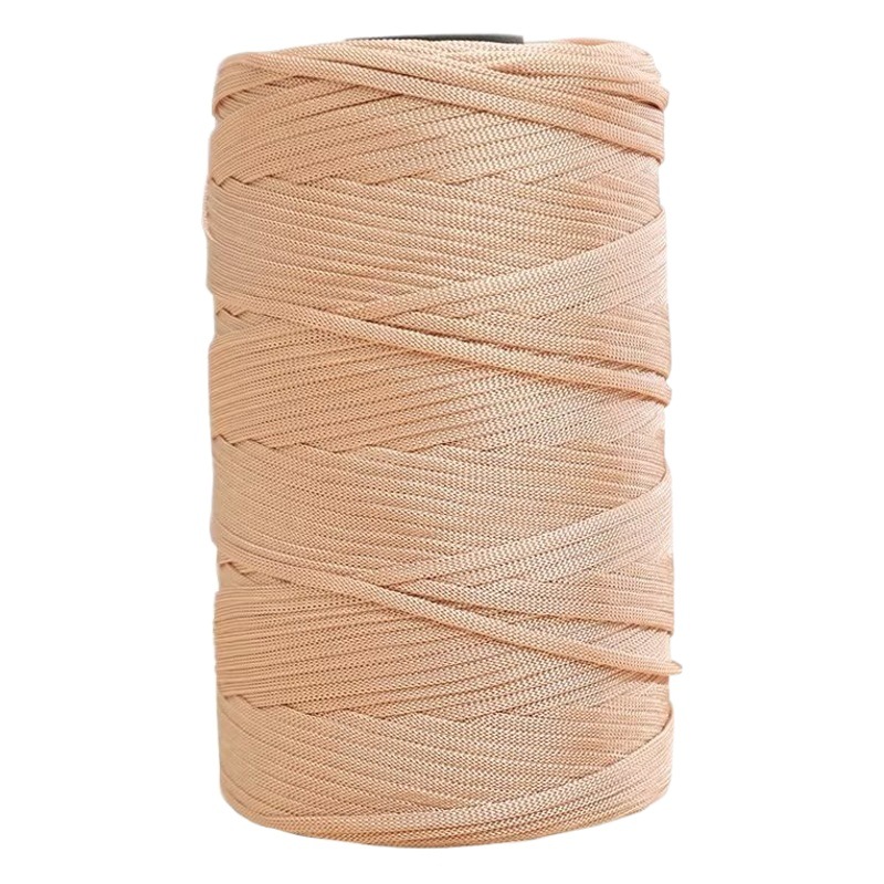 Mercerized flat ribbon line light body ice hemp silk thread in thick hand crocheted summer cool hat cushion wrapping line factory wholesale