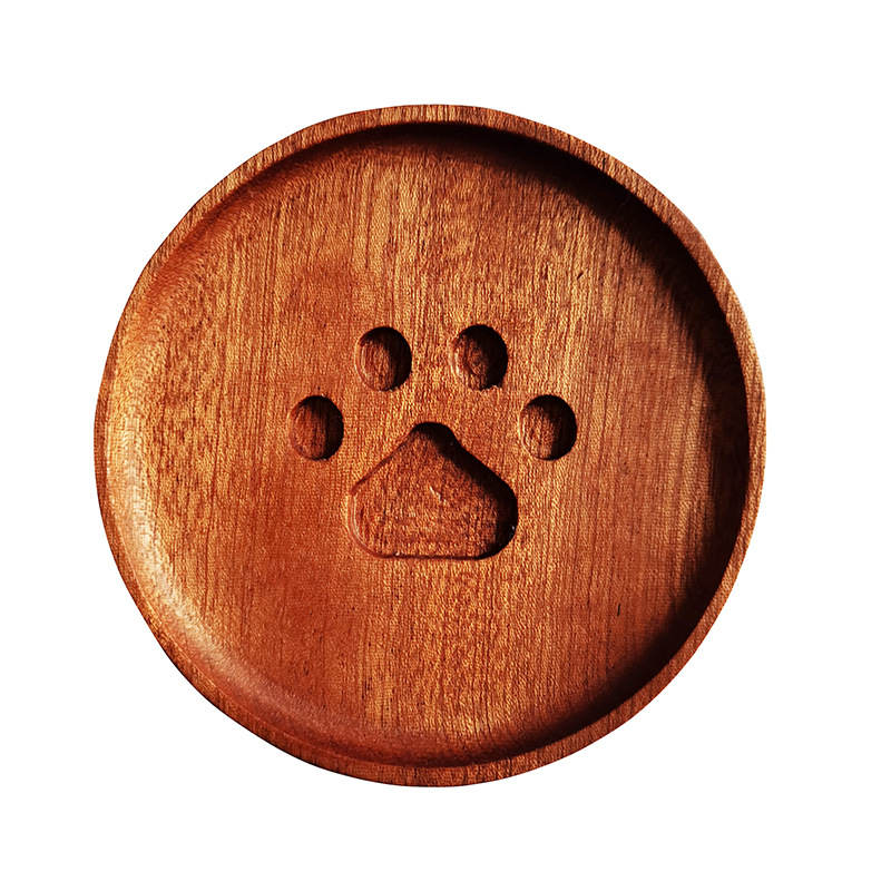Picture of Creative Wooden Coaster Logo Engraved Fixed Wooden Tea Tray Cup Holder Tea Mat Wooden Tea Holder Japanese Heat Insulation Mat