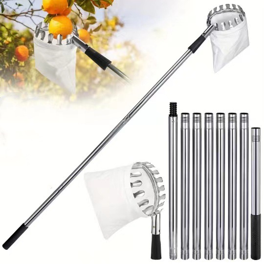 Factory direct stainless steel splicing rod picker fruit tools Amazon TEMU hot sale wish splicing rod