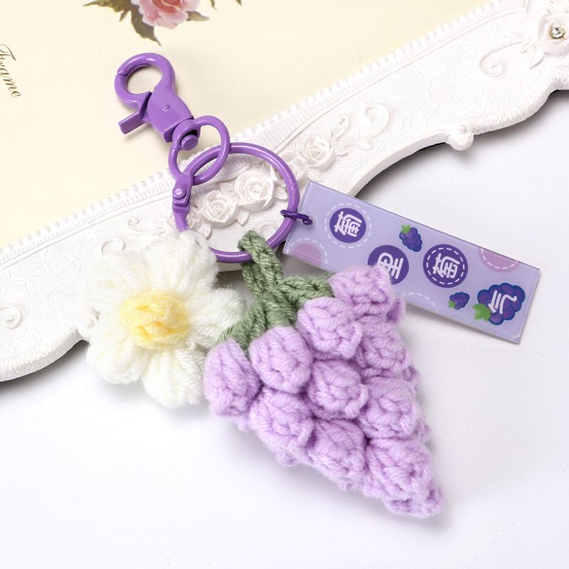 Picture of Wool knitted handmade pendant Persimmon Persimmon Ruyi keychain good thing happened pendant gift box accessories hanging jewelry