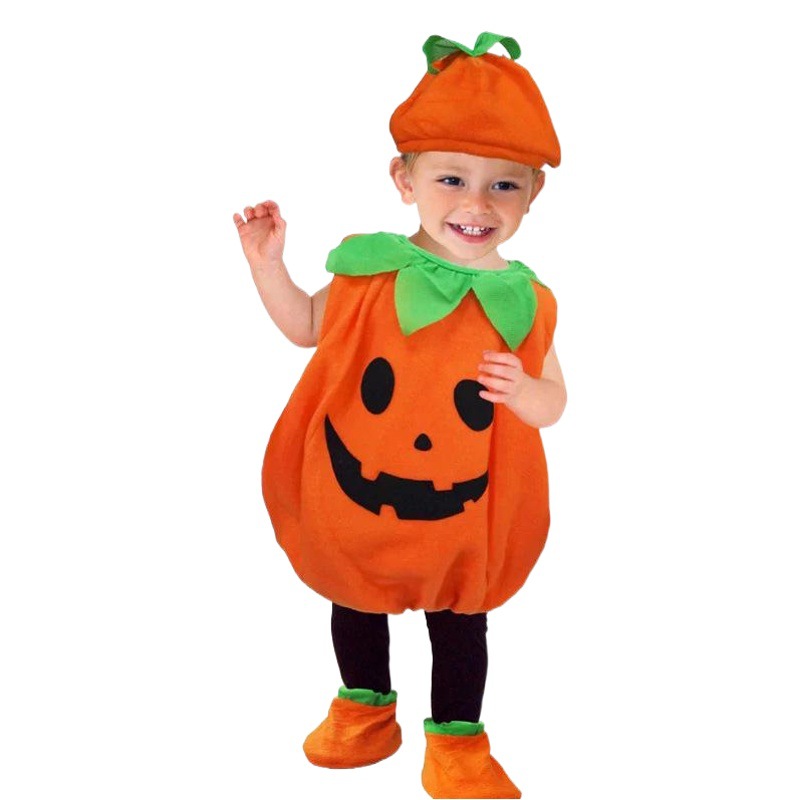 Cross-border hot selling Halloween costume boys and girls COSPLAY dress up costume performance children pumpkin costume