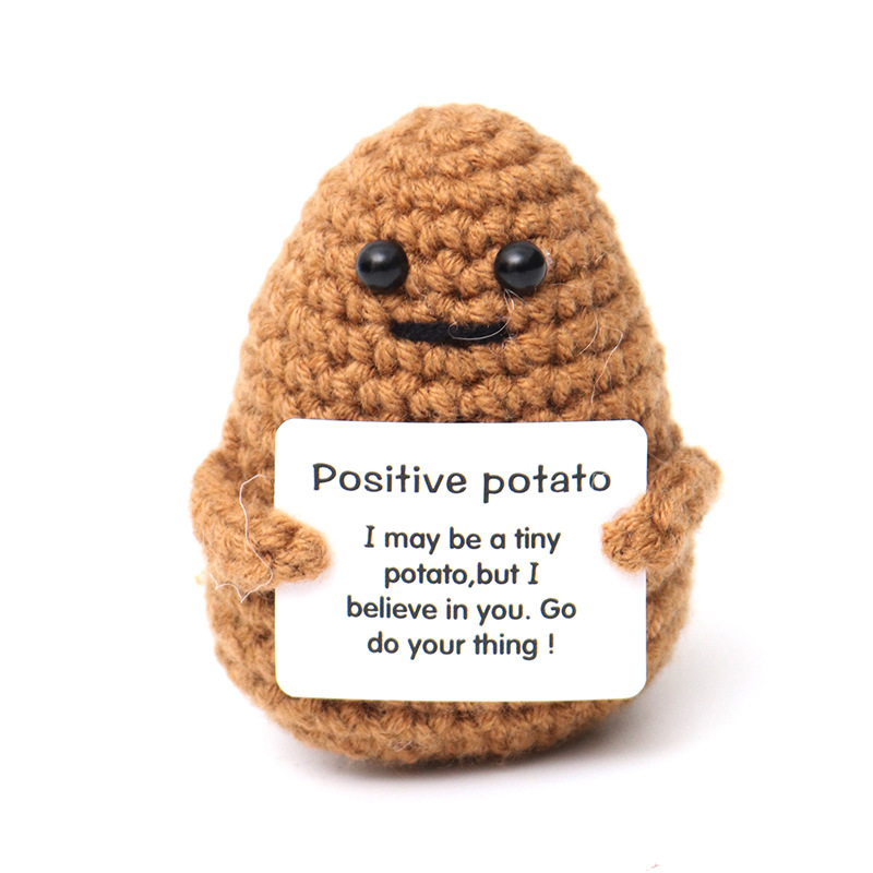Picture of Cross-Border Hot-Selling Wool Crochet Positive Energy Potato Knitted Wool Cucumber Positive Energy Wool Crocheted Doll Finished Product