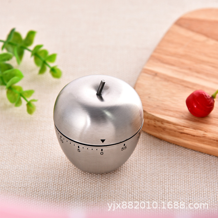Stainless steel Apple timer 60 minutes mechanical timer chain timing time manager