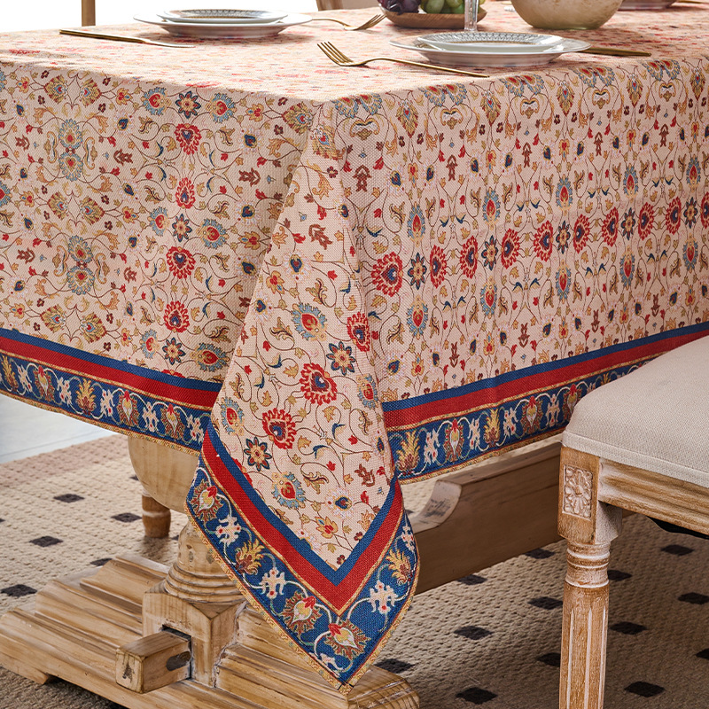 Cross-border Middle Dongfeng Atmosphere Tablecloth Waterproof and Oil-proof Wear-resistant Tablecloth Household Rectangular Coffee Table Sideboard Cover Towel