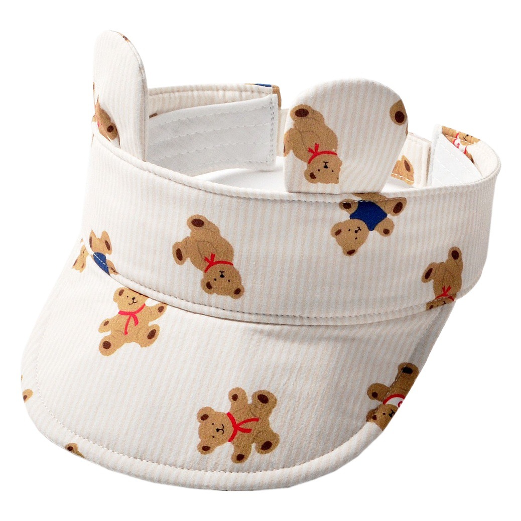 moinmlon Korean summer new children's sunshade hat baby binaural sunscreen sun hat baby breathable