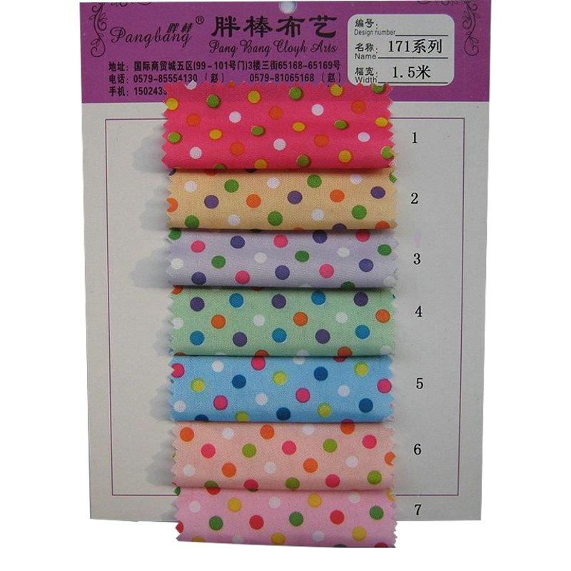 Picture of Manufacturer's Ready-Made Peach Skin Polyester Fabric New Printed Polka Dot Series Color Polka Dot Fabric Wholesale