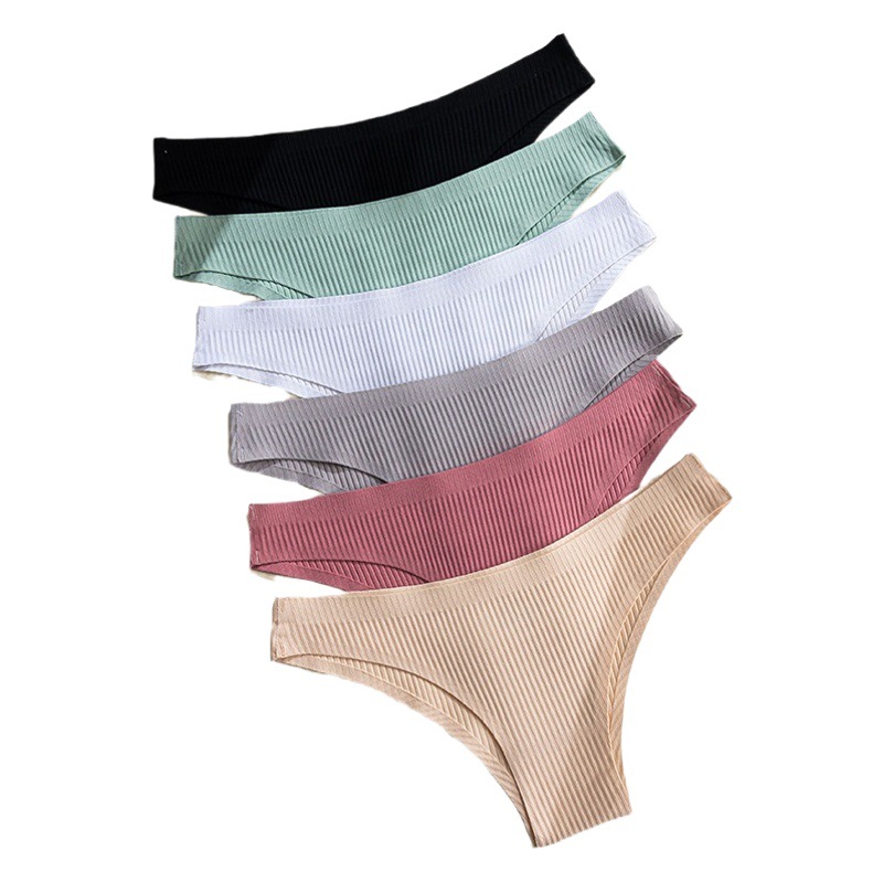 Cotton Women's Underwear Traceless One-piece Thread European-style Pants Classic Bikini Pants Cross-border Foreign Trade Brazilian Pants