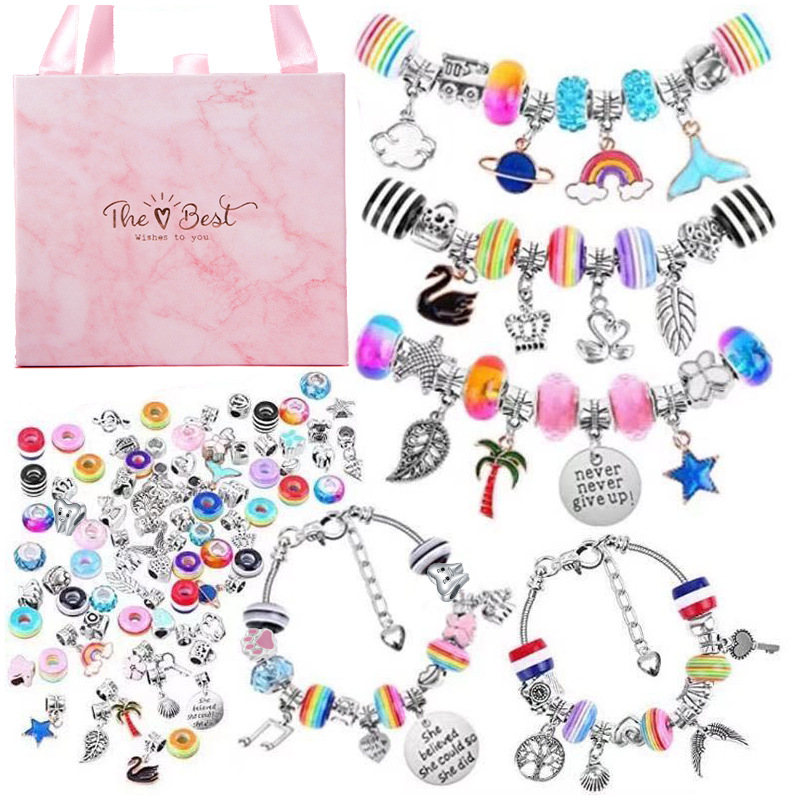 86/93pcs amazon diy color candy beaded children bracelet necklace suit hand made children's day gift
