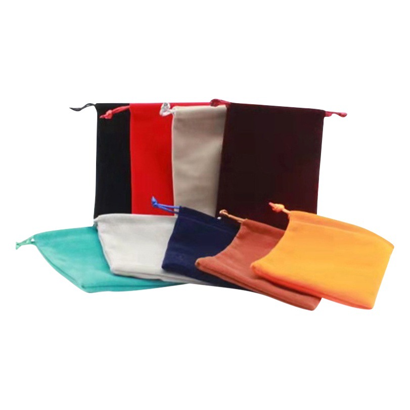 Flannel bag wholesale jewelry candy gift drawstring flannel bag LOGO printing headset storage bag