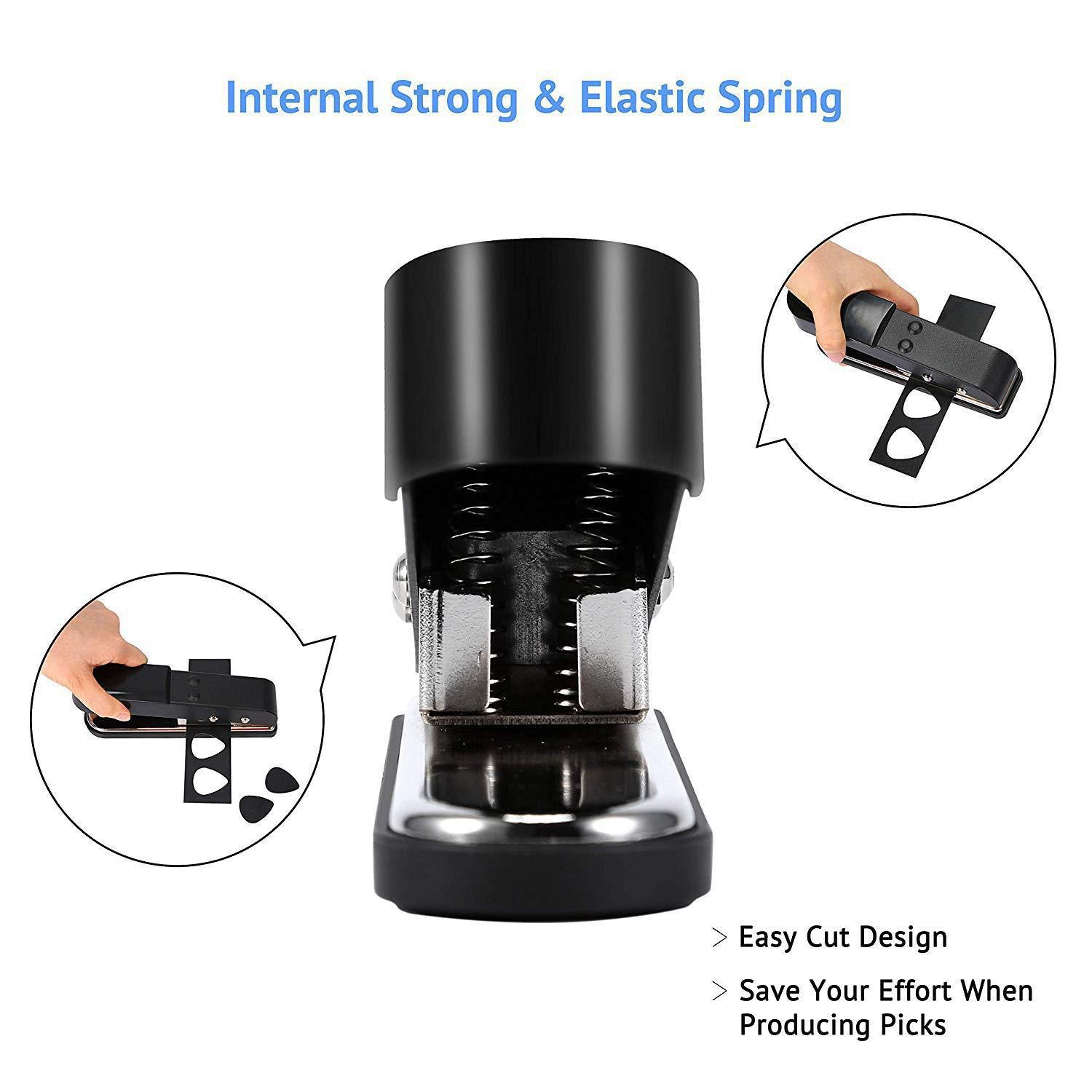 Picture of Guitar pick cutter guitar pick making kit hole punch +25 pieces pick strip + pick clip