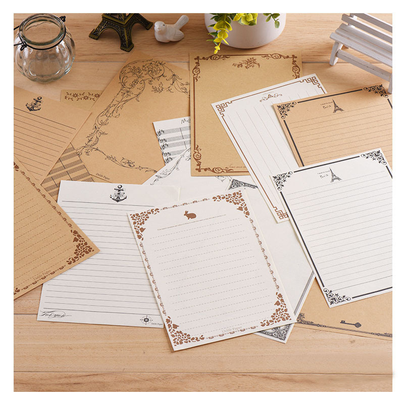 Picture of Spot Letter Paper Creative Chinese Style Ancient Style A5 Kraft Paper Letterhead Wholesale Retro Exquisite Simple Letter Writing Calligraphy Practice