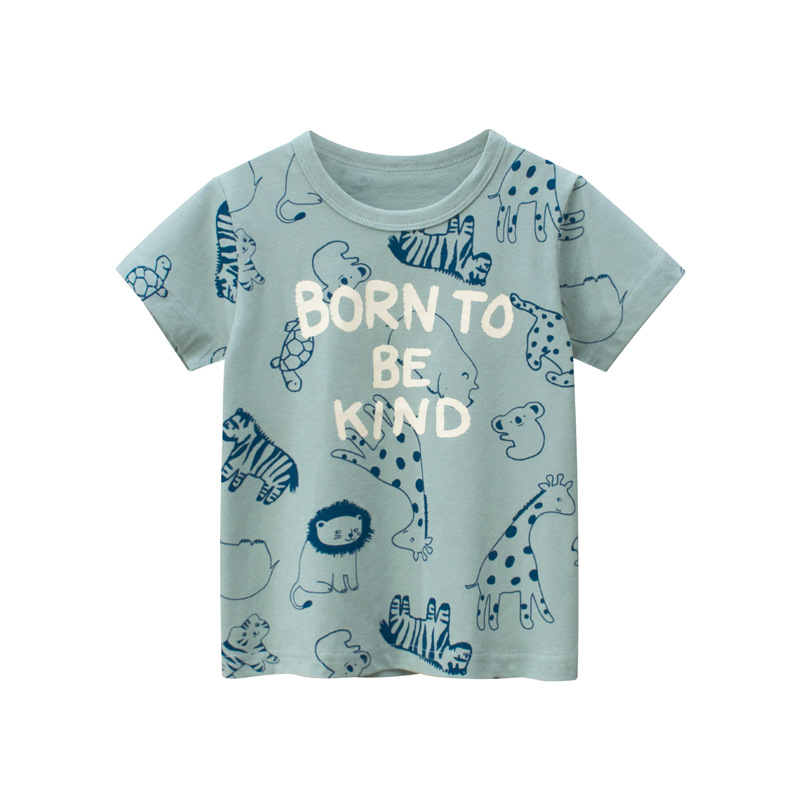 2025 Summer Korean Style Kidsren's Clothing New Product 27Kids Kidsren's Short-Sleeved T-Shirt Male Baby Clothes Wholesale One Piece Consignment
