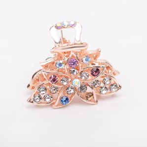 Picture of New small size Grab Clip Hair Clip Hair Clip Adult Bangs Hair Clip Children Top Clip Electroplated Rhinestone Elegant Hair Accessories Headdress