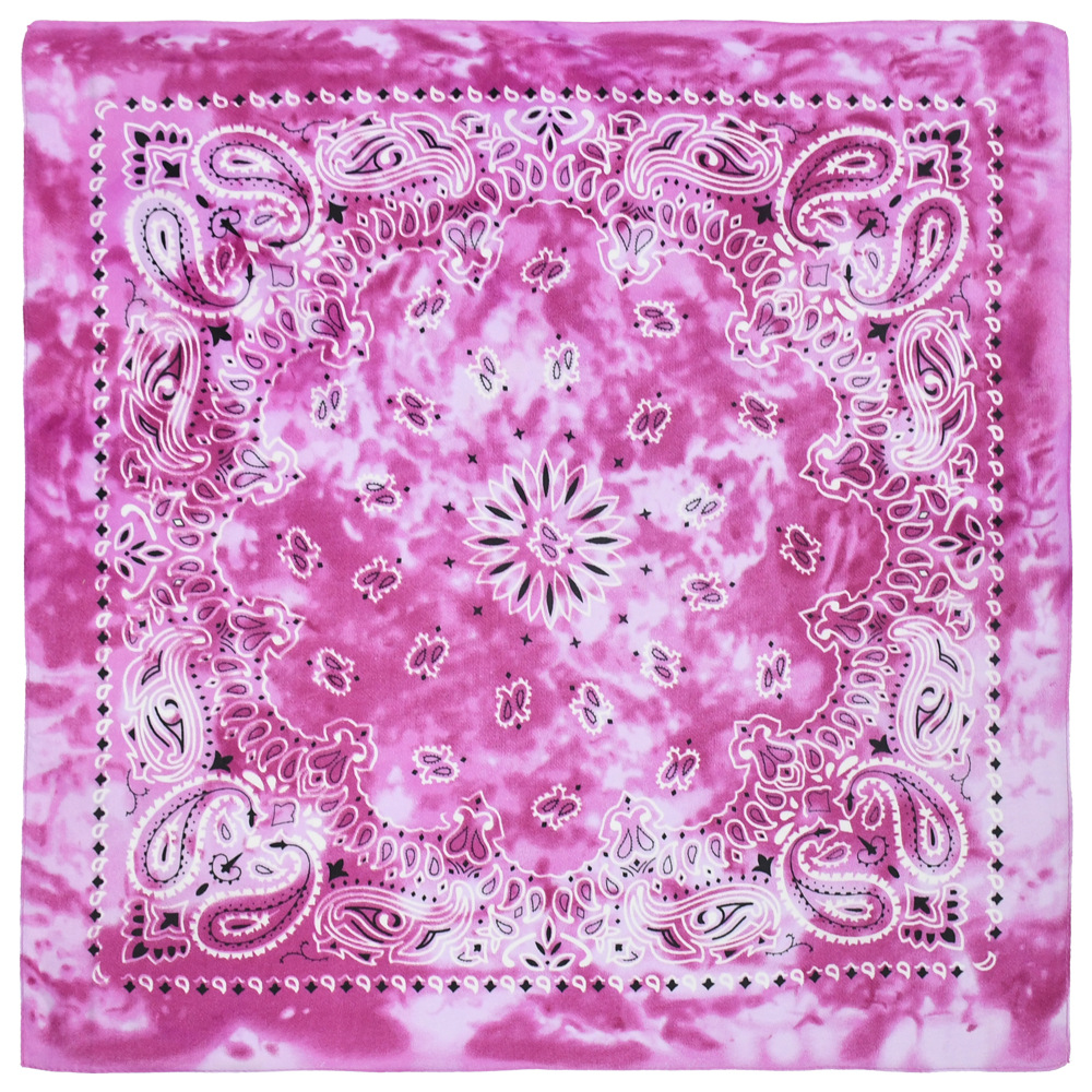 Picture of 54 * 54CM polyester tie-dyed cashew flower square scarf wholesale ameikaji bandana outdoor hip hop street dance headscarf